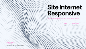 des points qui donnent l'effet d'une vague avec le titre Site Internet Responsive